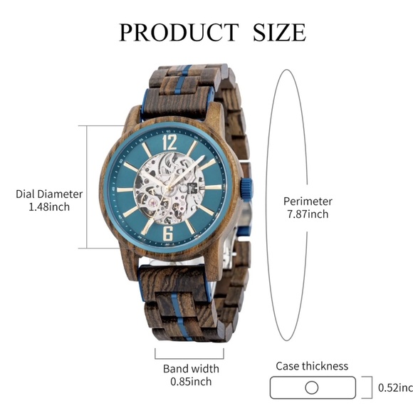 BOBO Bird - Luxury Handmade Compass Style Wood Automatic Mechanical Movement - Picture 13 of 14